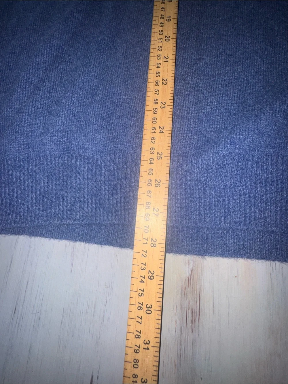 Men’s Large 100% Cashmere Blue V-Neck Two-Ply Sweater